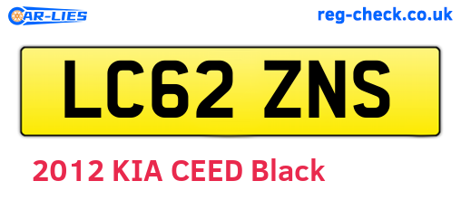 LC62ZNS are the vehicle registration plates.