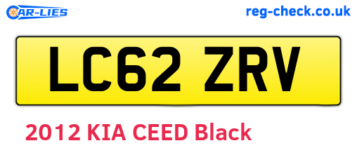 LC62ZRV are the vehicle registration plates.