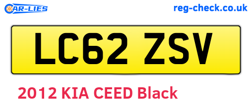 LC62ZSV are the vehicle registration plates.