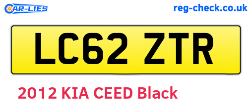 LC62ZTR are the vehicle registration plates.