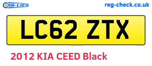 LC62ZTX are the vehicle registration plates.