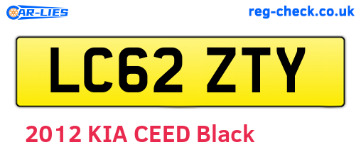LC62ZTY are the vehicle registration plates.