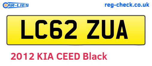 LC62ZUA are the vehicle registration plates.