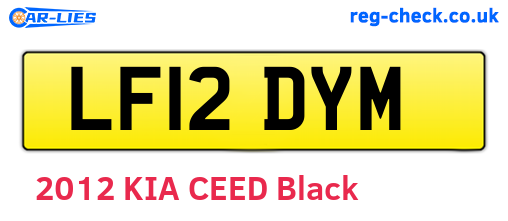 LF12DYM are the vehicle registration plates.