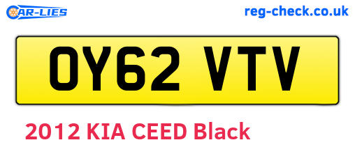 OY62VTV are the vehicle registration plates.