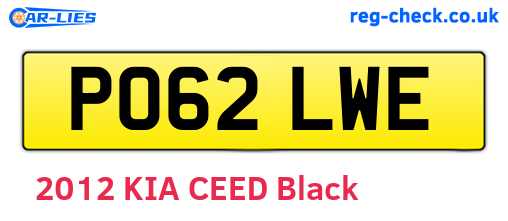 PO62LWE are the vehicle registration plates.