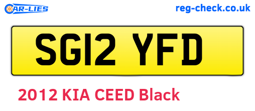 SG12YFD are the vehicle registration plates.