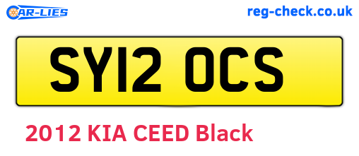 SY12OCS are the vehicle registration plates.