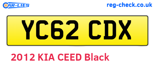 YC62CDX are the vehicle registration plates.