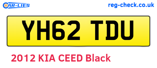 YH62TDU are the vehicle registration plates.