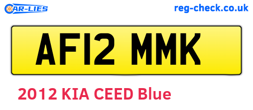 AF12MMK are the vehicle registration plates.