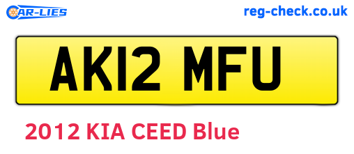 AK12MFU are the vehicle registration plates.