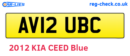 AV12UBC are the vehicle registration plates.