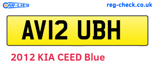 AV12UBH are the vehicle registration plates.