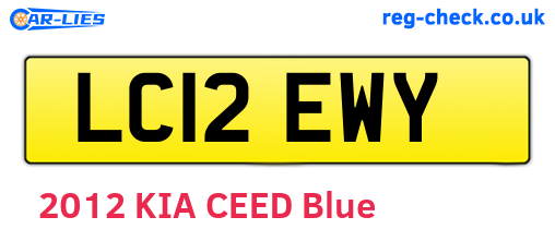 LC12EWY are the vehicle registration plates.