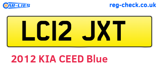 LC12JXT are the vehicle registration plates.