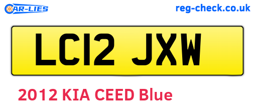 LC12JXW are the vehicle registration plates.