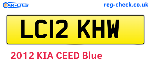 LC12KHW are the vehicle registration plates.