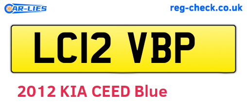 LC12VBP are the vehicle registration plates.