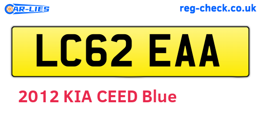 LC62EAA are the vehicle registration plates.