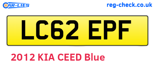 LC62EPF are the vehicle registration plates.