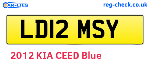 LD12MSY are the vehicle registration plates.