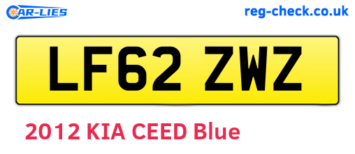 LF62ZWZ are the vehicle registration plates.