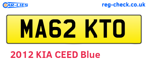 MA62KTO are the vehicle registration plates.