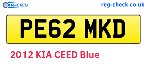 PE62MKD are the vehicle registration plates.