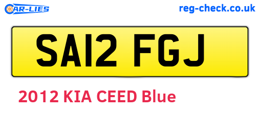 SA12FGJ are the vehicle registration plates.
