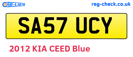 SA57UCY are the vehicle registration plates.