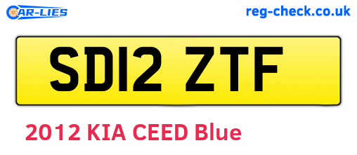 SD12ZTF are the vehicle registration plates.