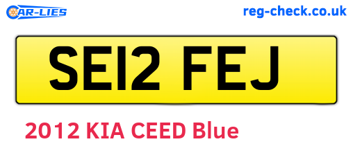 SE12FEJ are the vehicle registration plates.