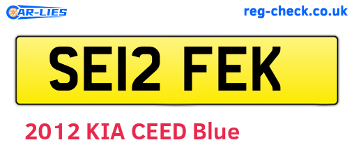 SE12FEK are the vehicle registration plates.