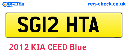 SG12HTA are the vehicle registration plates.