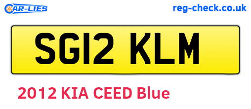SG12KLM are the vehicle registration plates.