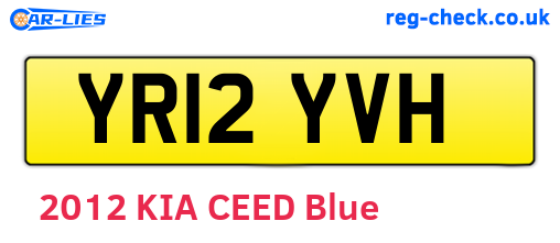 YR12YVH are the vehicle registration plates.