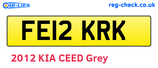 FE12KRK are the vehicle registration plates.