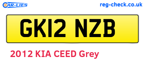 GK12NZB are the vehicle registration plates.