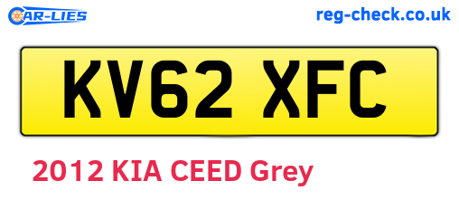 KV62XFC are the vehicle registration plates.