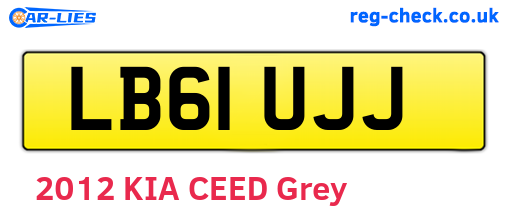 LB61UJJ are the vehicle registration plates.
