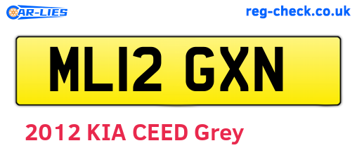 ML12GXN are the vehicle registration plates.