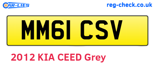 MM61CSV are the vehicle registration plates.