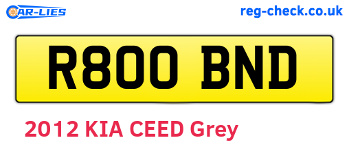 R800BND are the vehicle registration plates.