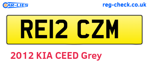 RE12CZM are the vehicle registration plates.