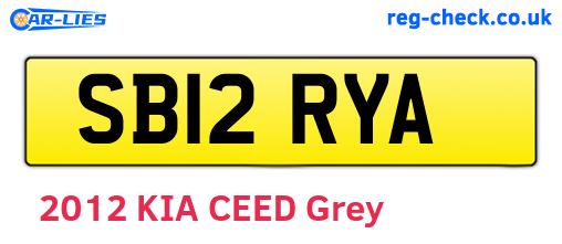 SB12RYA are the vehicle registration plates.