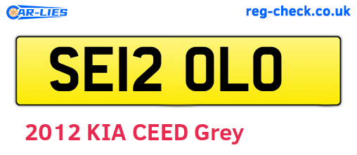 SE12OLO are the vehicle registration plates.