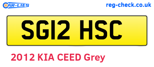 SG12HSC are the vehicle registration plates.