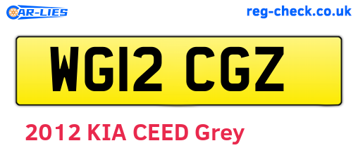 WG12CGZ are the vehicle registration plates.