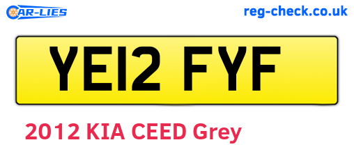 YE12FYF are the vehicle registration plates.